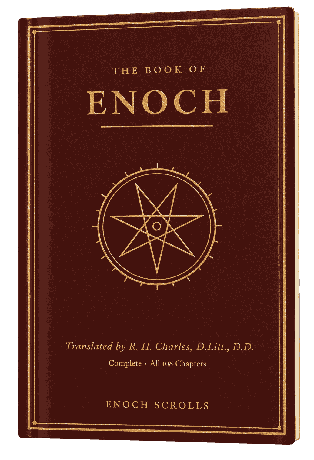 The Book of Enoch, oxblood casebound hardcover with a gold seven-pointed seal